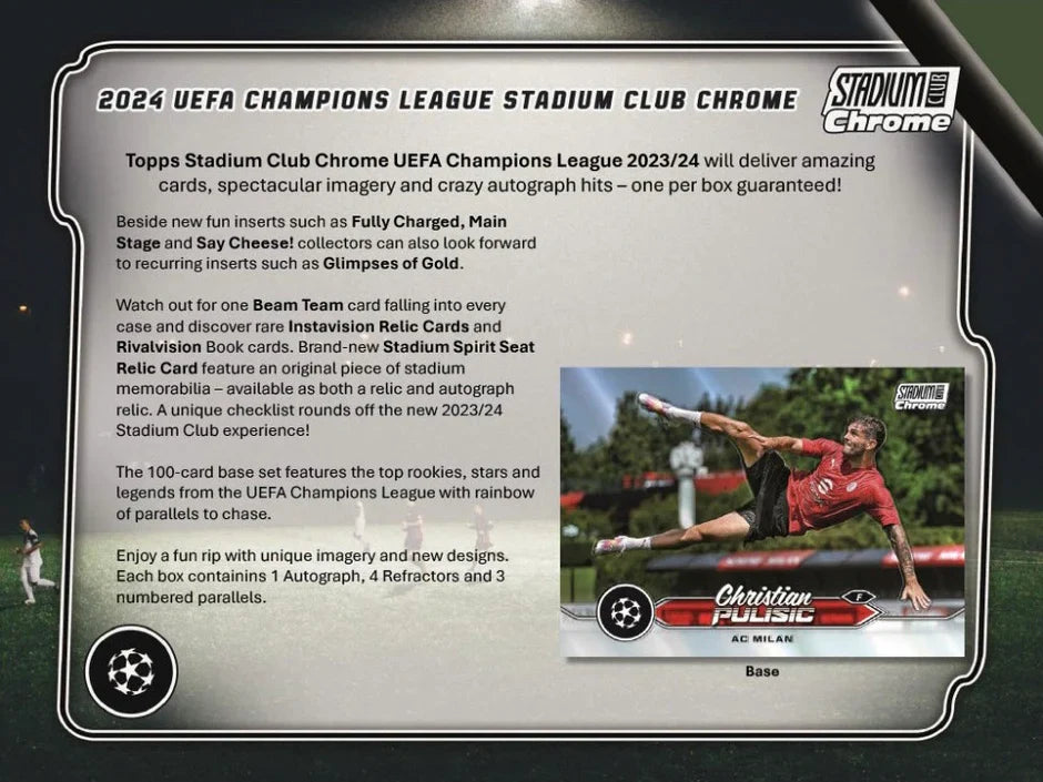 2023-24 Topps Stadium Club Chrome UEFA Club Competitions Hobby Box