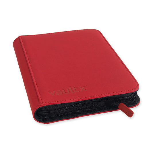 Vault X Premium Exo-Tec® 4 Pocket Zip Card Binder - Red