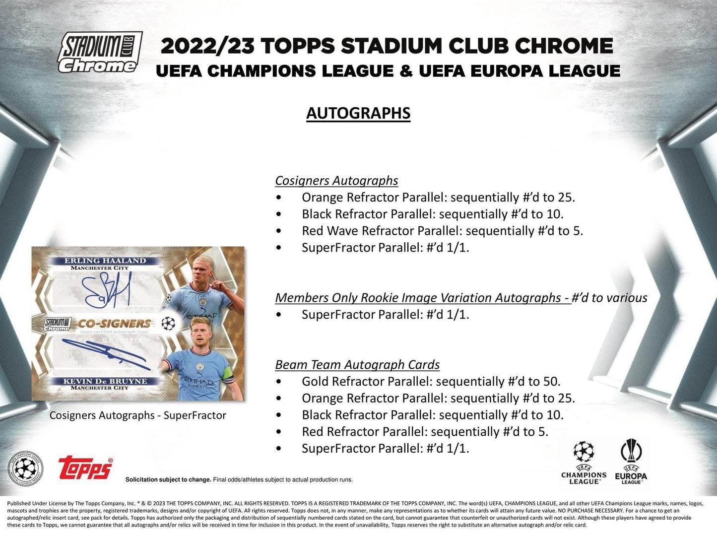 22-23 Topps UEFA UCC Stadium Club Chrome Hobby Box Soccer Trading Cards