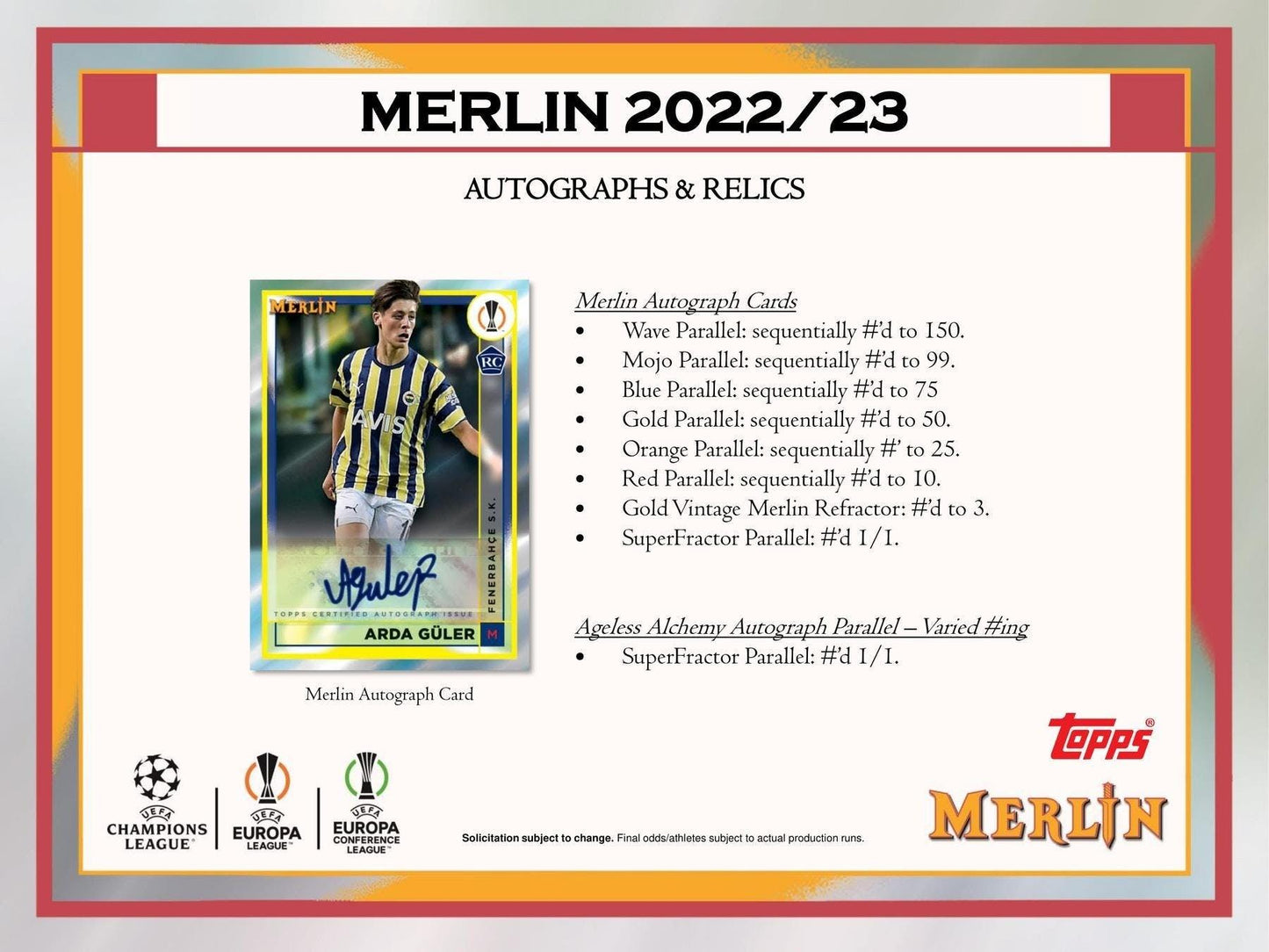 22-23 Topps Merlin Chrome  UEFA Club Competitions Soccer Hobby Box Cards