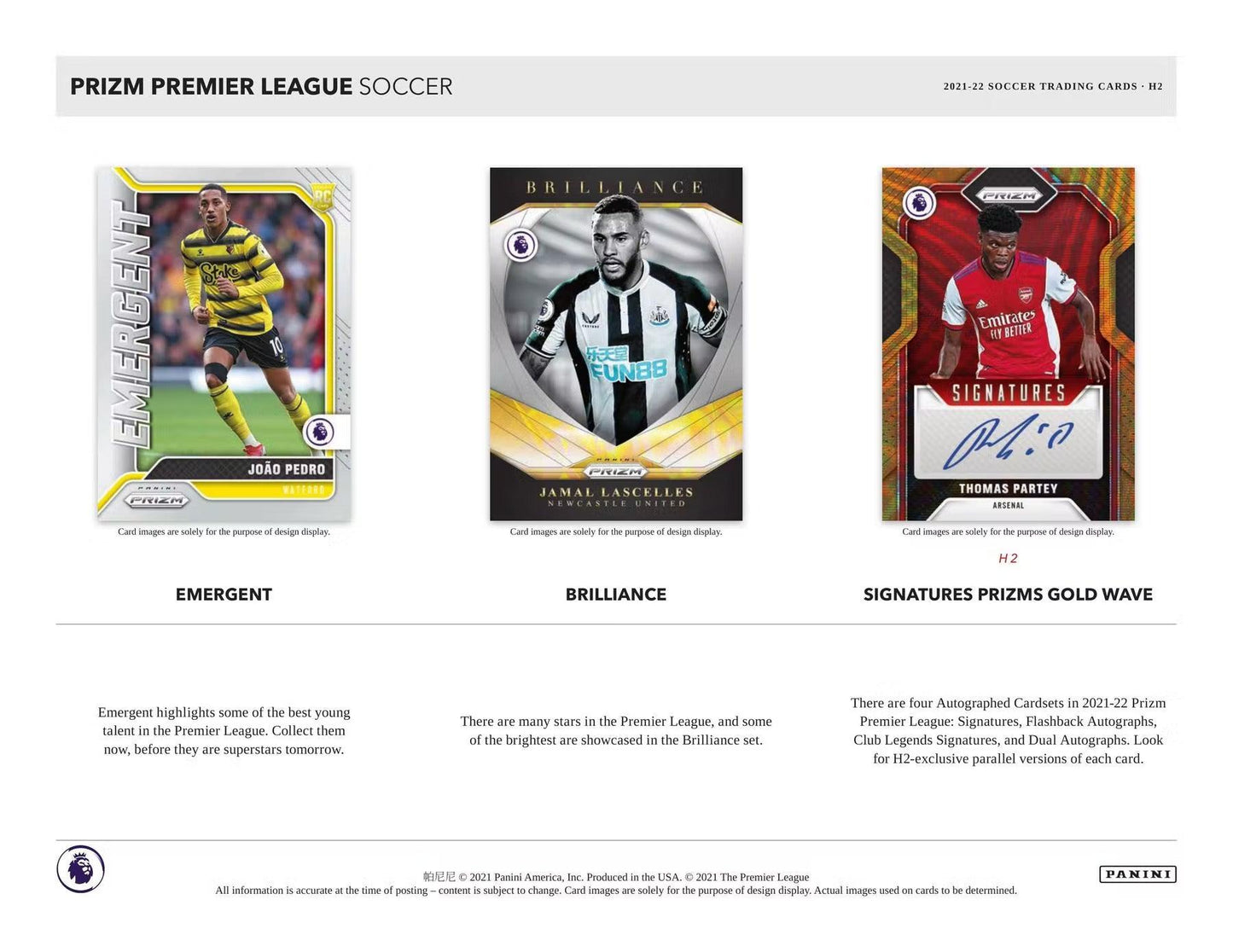 2021/22 Panini Prizm Premier League EPL Soccer H2 Box