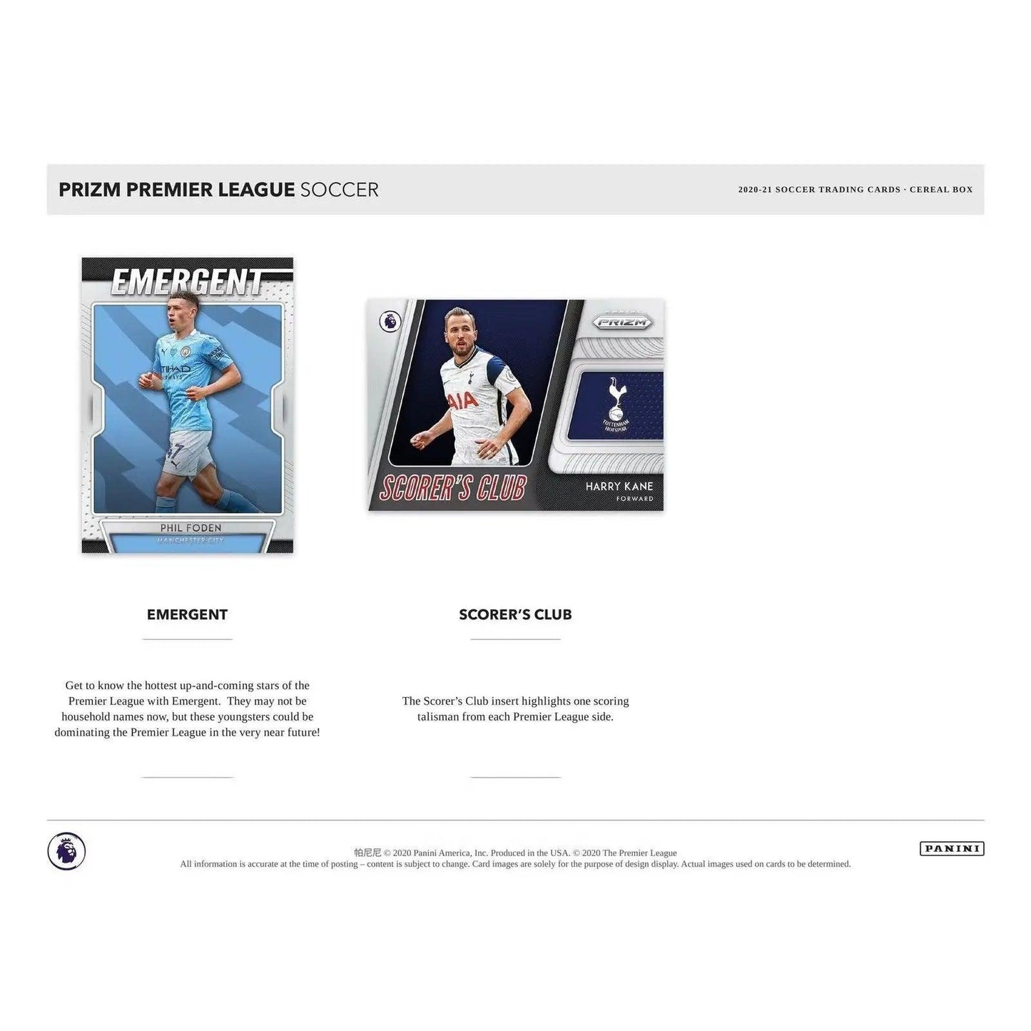 2020/21 Panini Prizm Premier League EPL Soccer Cereal Box