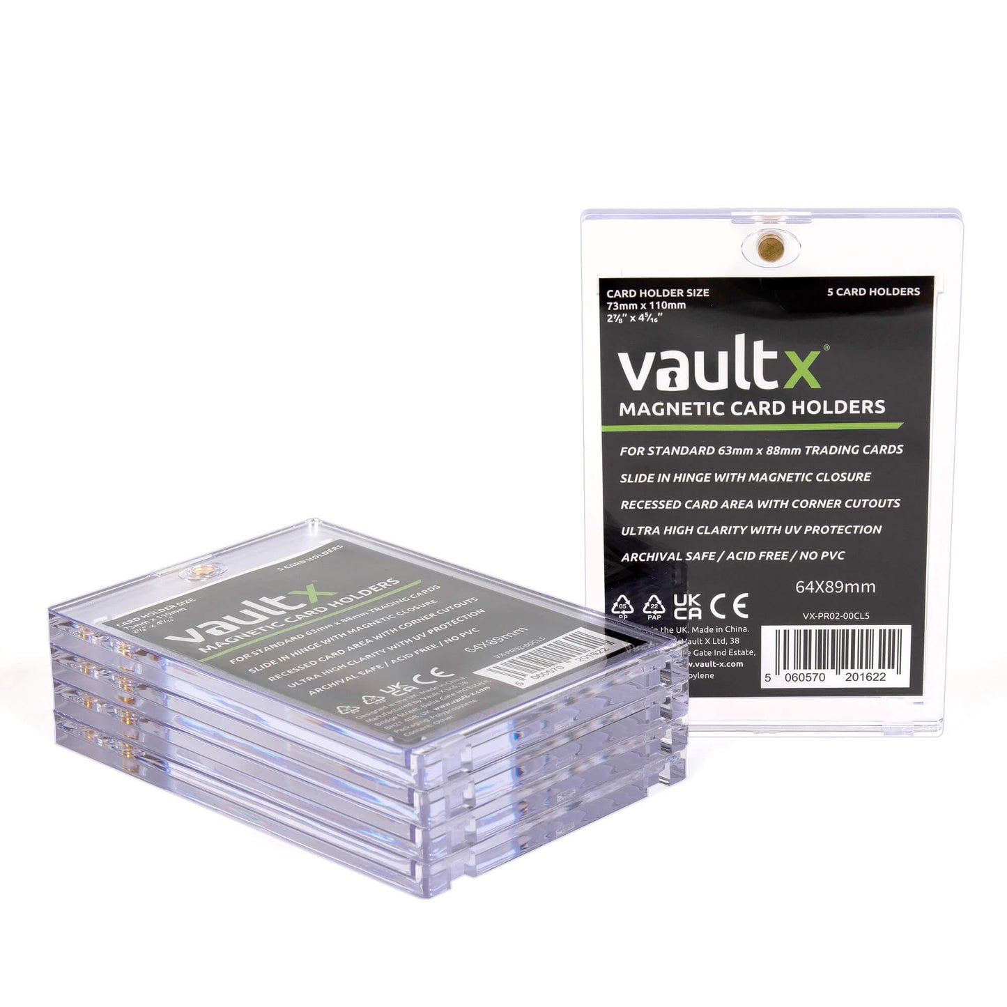 Vault X Magnetic Card Holders One Touch Case 35pt (5 Pack)
