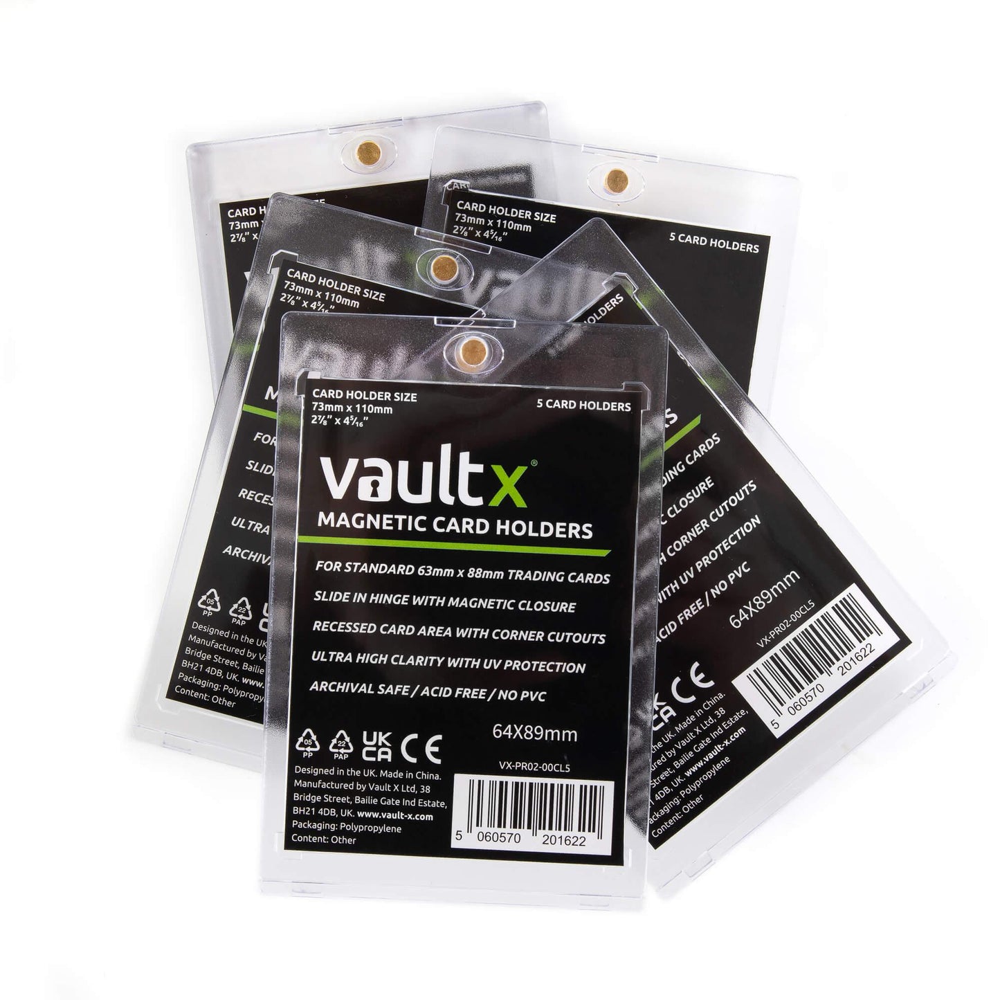 Vault X Magnetic Card Holders One Touch Case 35pt (5 Pack)