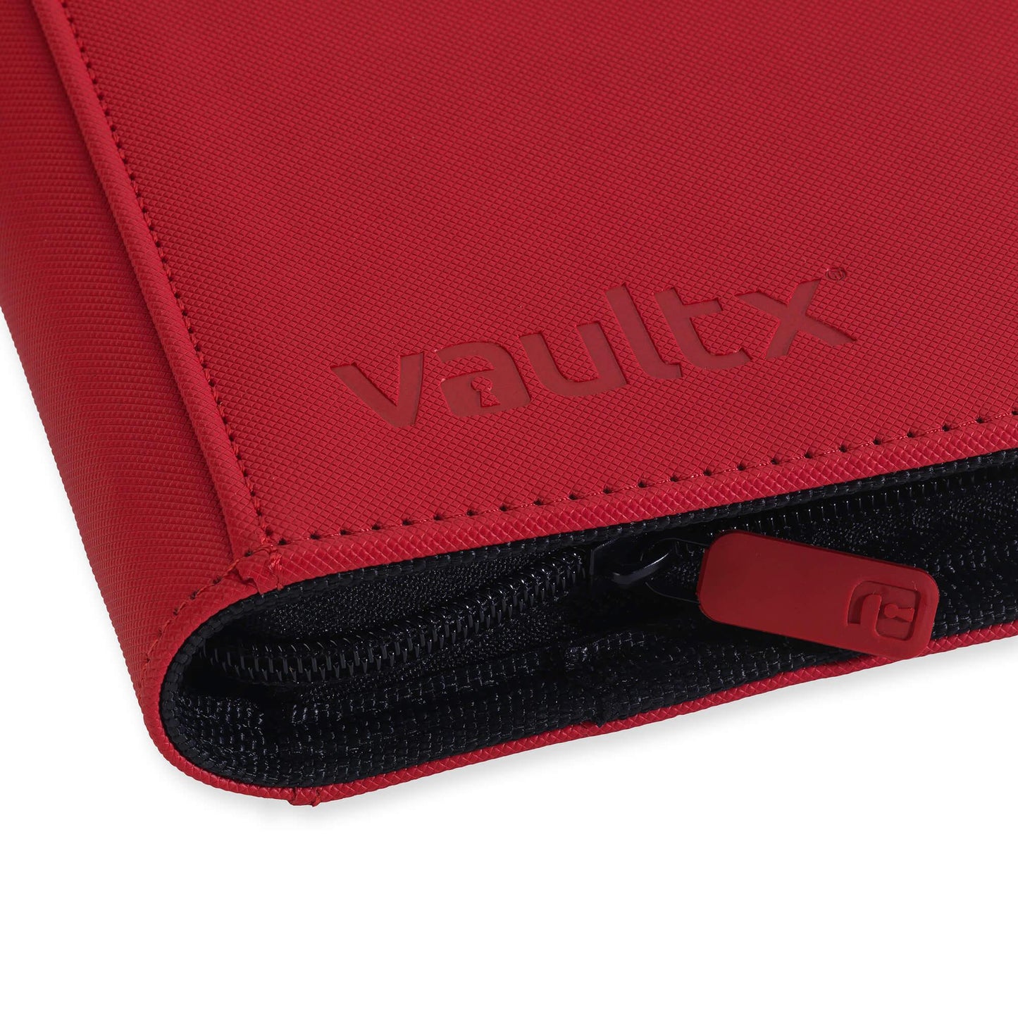 Vault X Premium Exo-Tec® 4 Pocket Zip Card Binder - Red