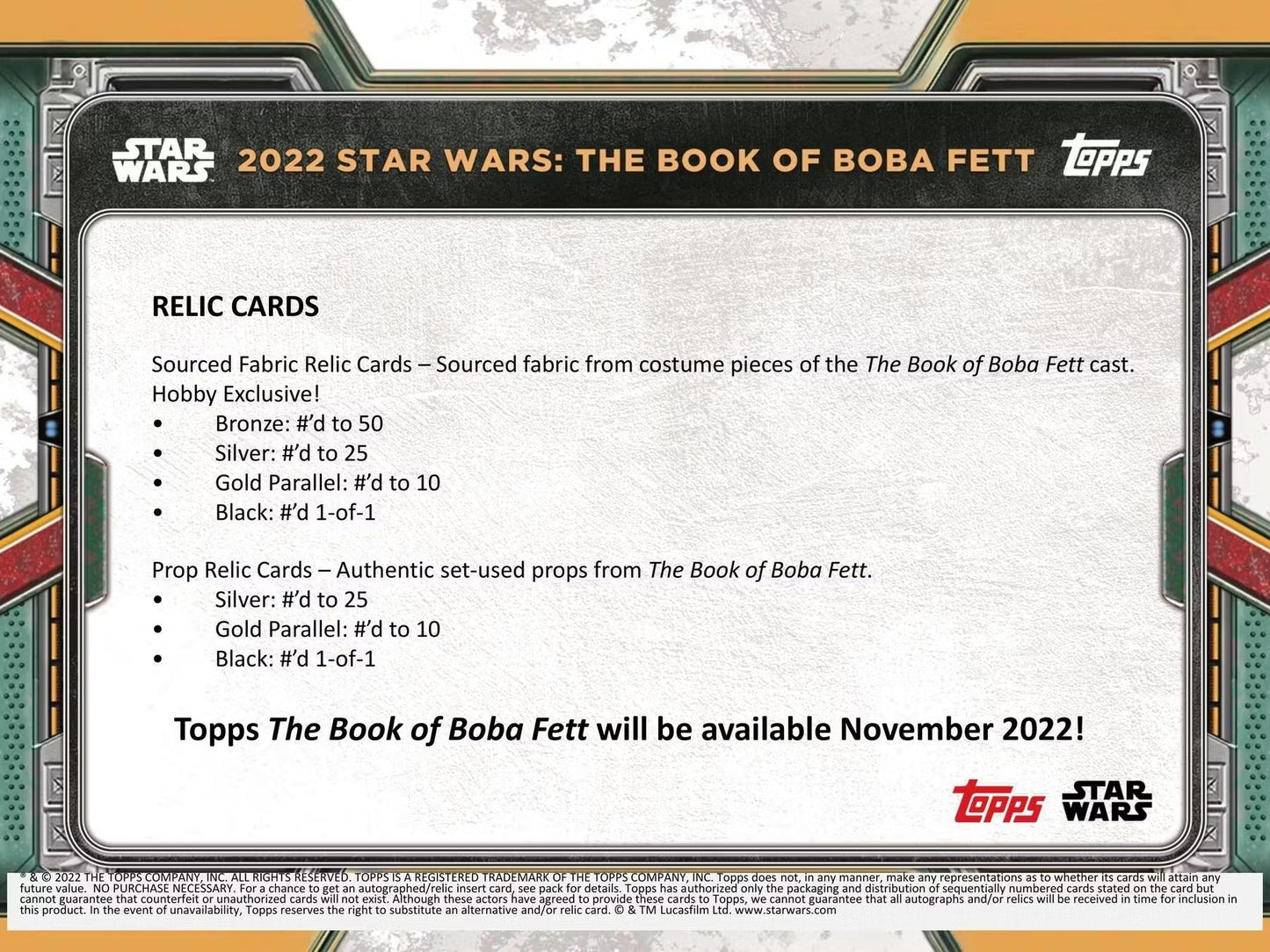 Topps Star Wars : The Book of Boba Fett Collectable Trading Cards Blaster Box 2022