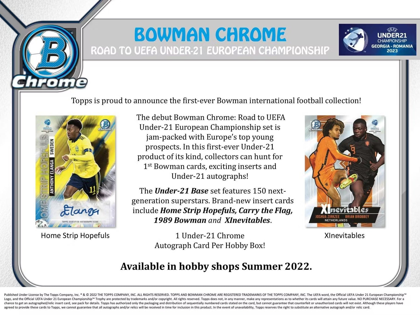 2022 Topps Bowman Chrome Road to UEFA Under-21 European Championship Soccer Hobby Box