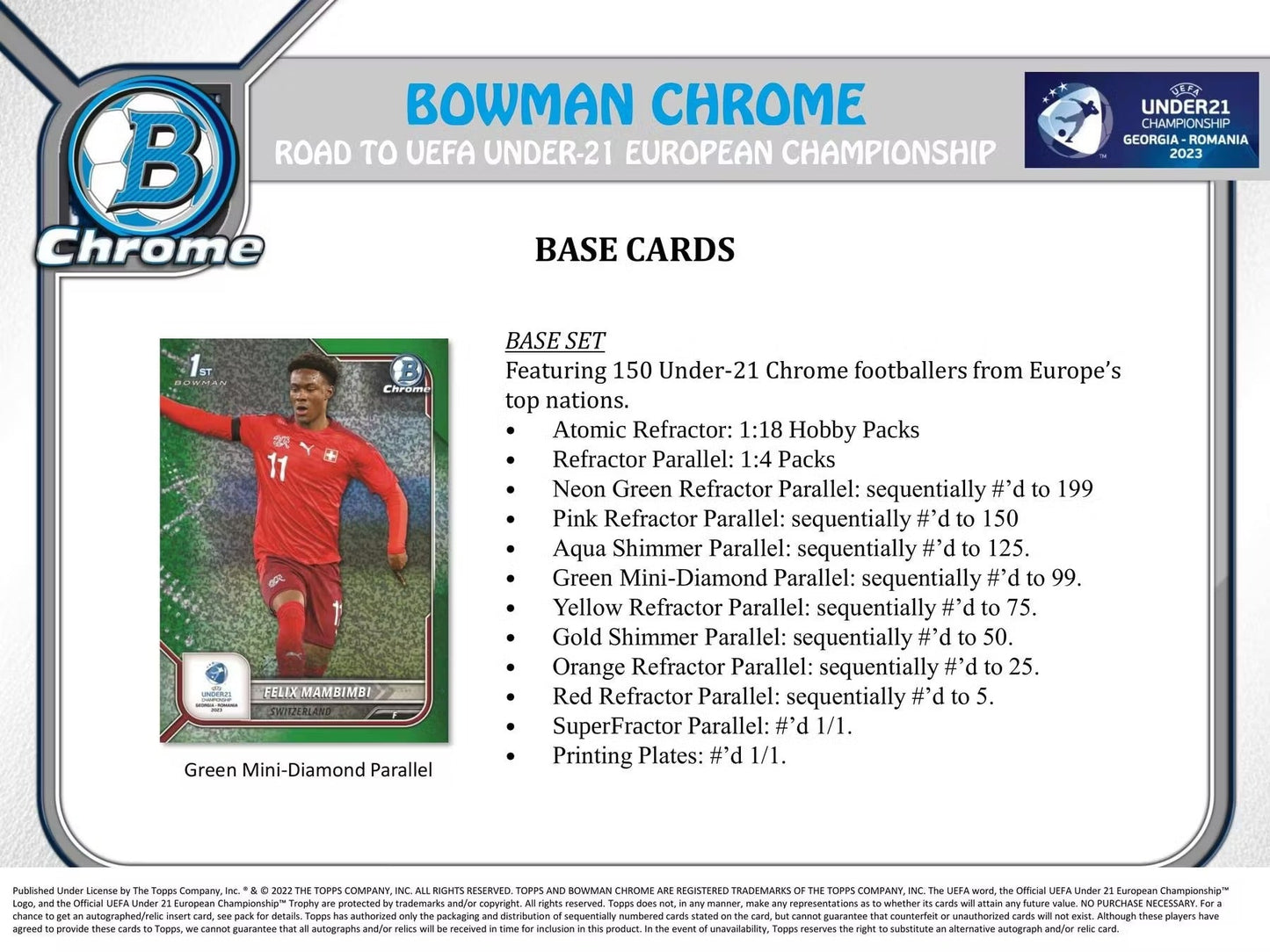 2022 Topps Bowman Chrome Road to UEFA Under-21 European Championship Soccer Hobby Box