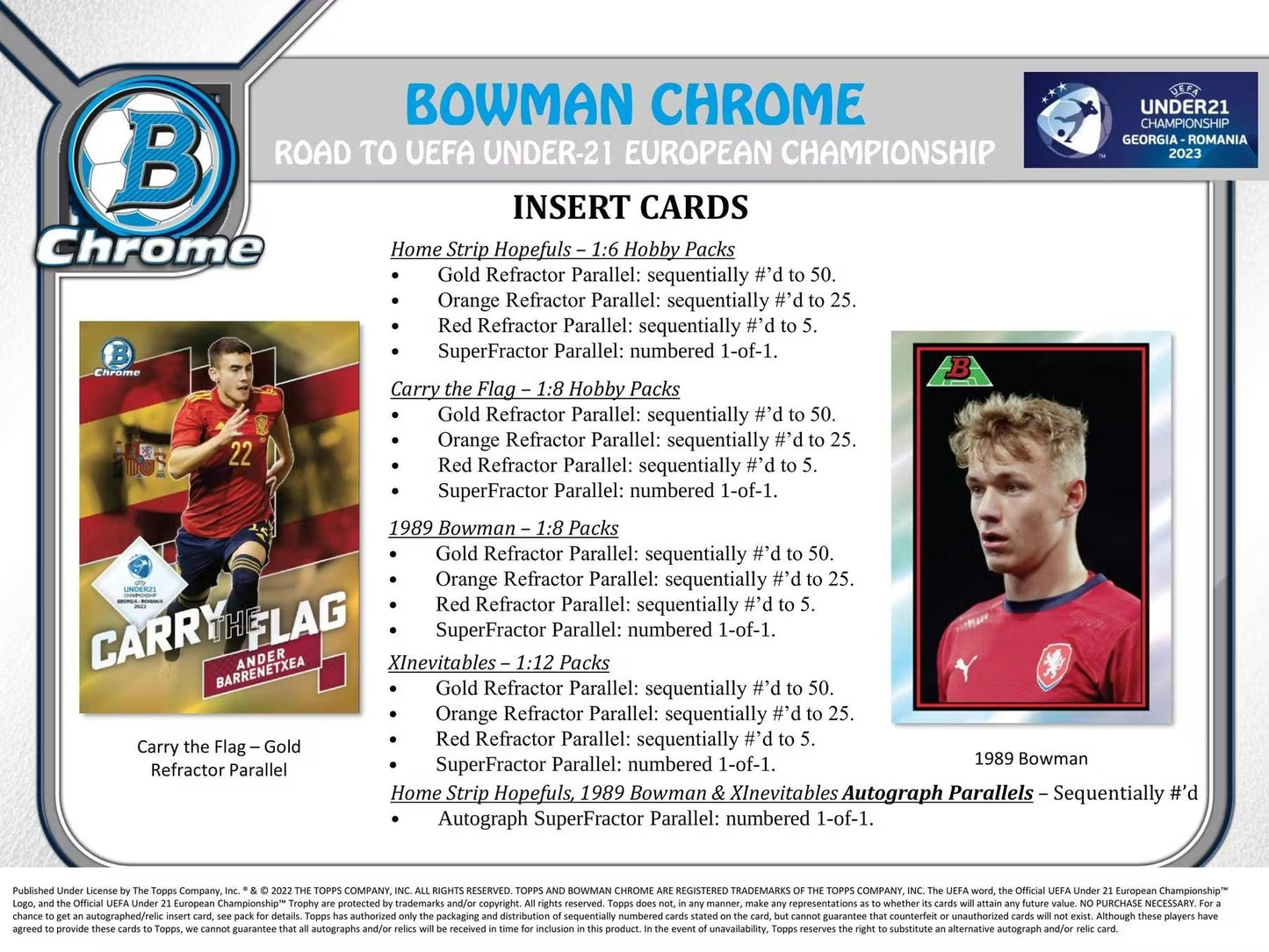 2022 Topps Bowman Chrome Road to UEFA Under-21 European Championship Soccer Hobby Box