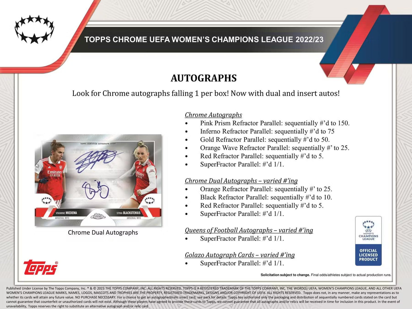 2023 Topps Chrome UEFA Women's Champions League Hobby Box