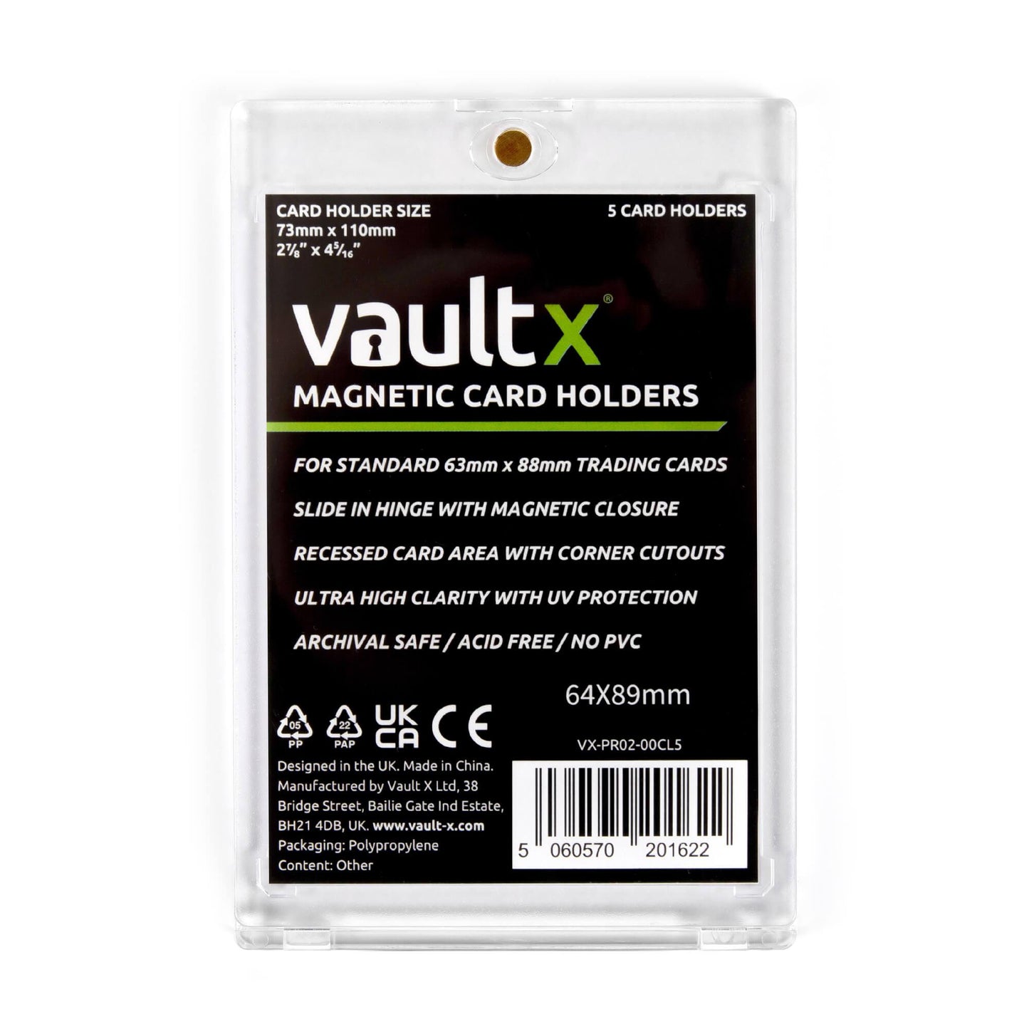 Vault X Magnetic Card Holders One Touch Case 35pt (5 Pack)