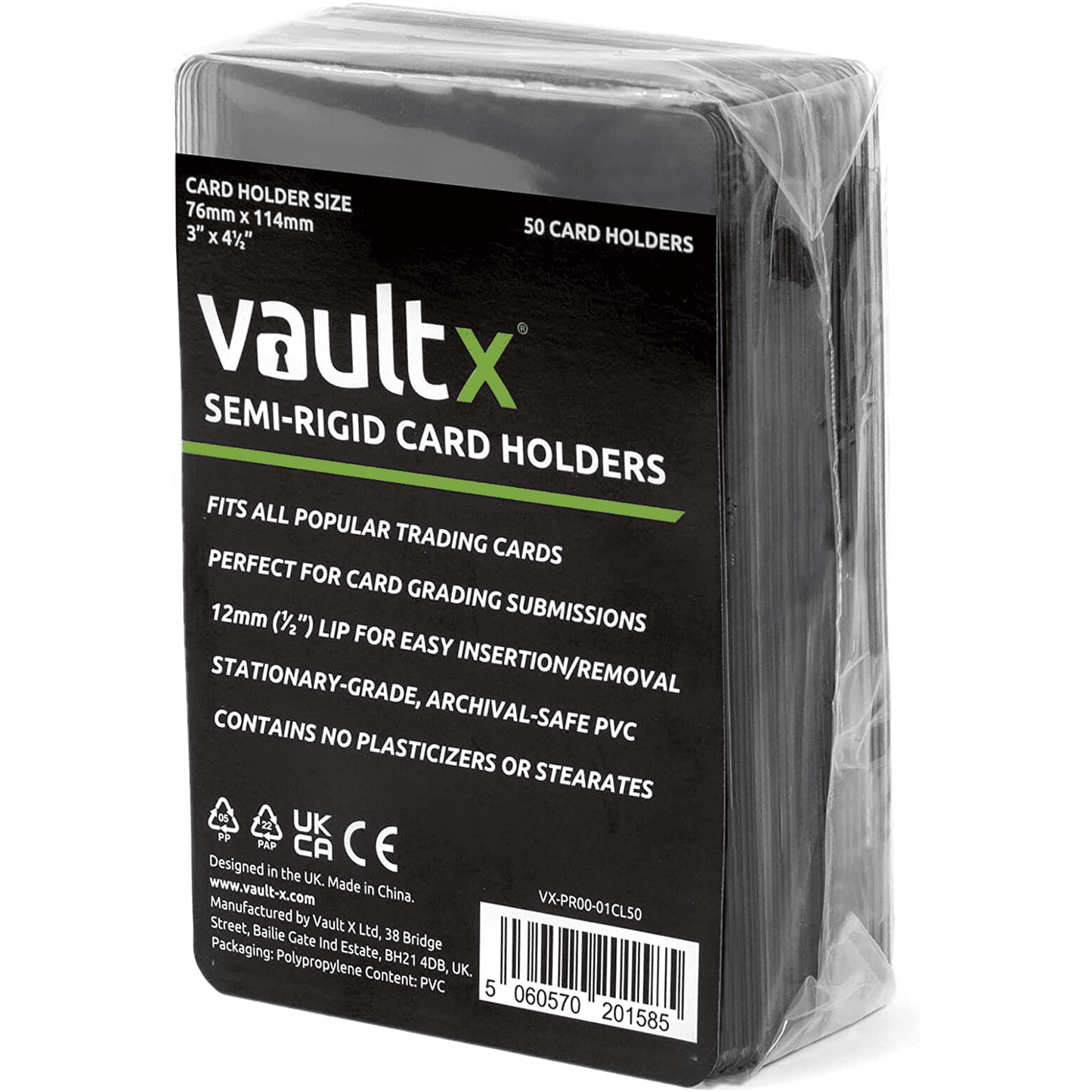 Vault X Semi-Rigid Card Holders 50 pack