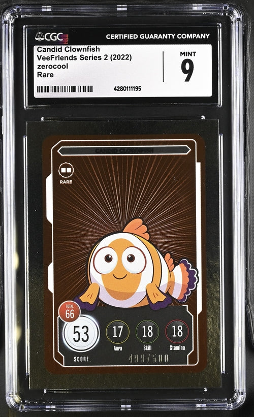 VeeFriends Candid Clownfish ZeroCool Rare /500 VeeFriends Series 2 2022 CGC9 Gary Vaynerchuk Originally Owned
