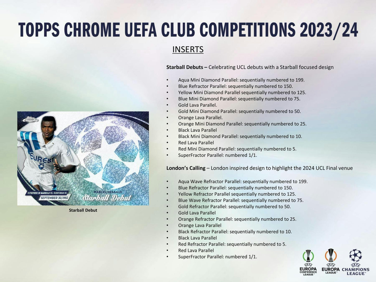 2023-24 Topps Chrome UEFA Club Competitions Football Soccer Hobby Box