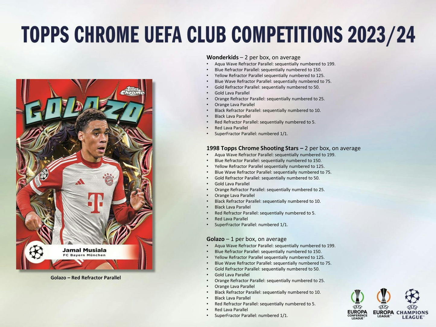 2023-24 Topps Chrome UEFA Club Competitions Football Soccer Hobby Box