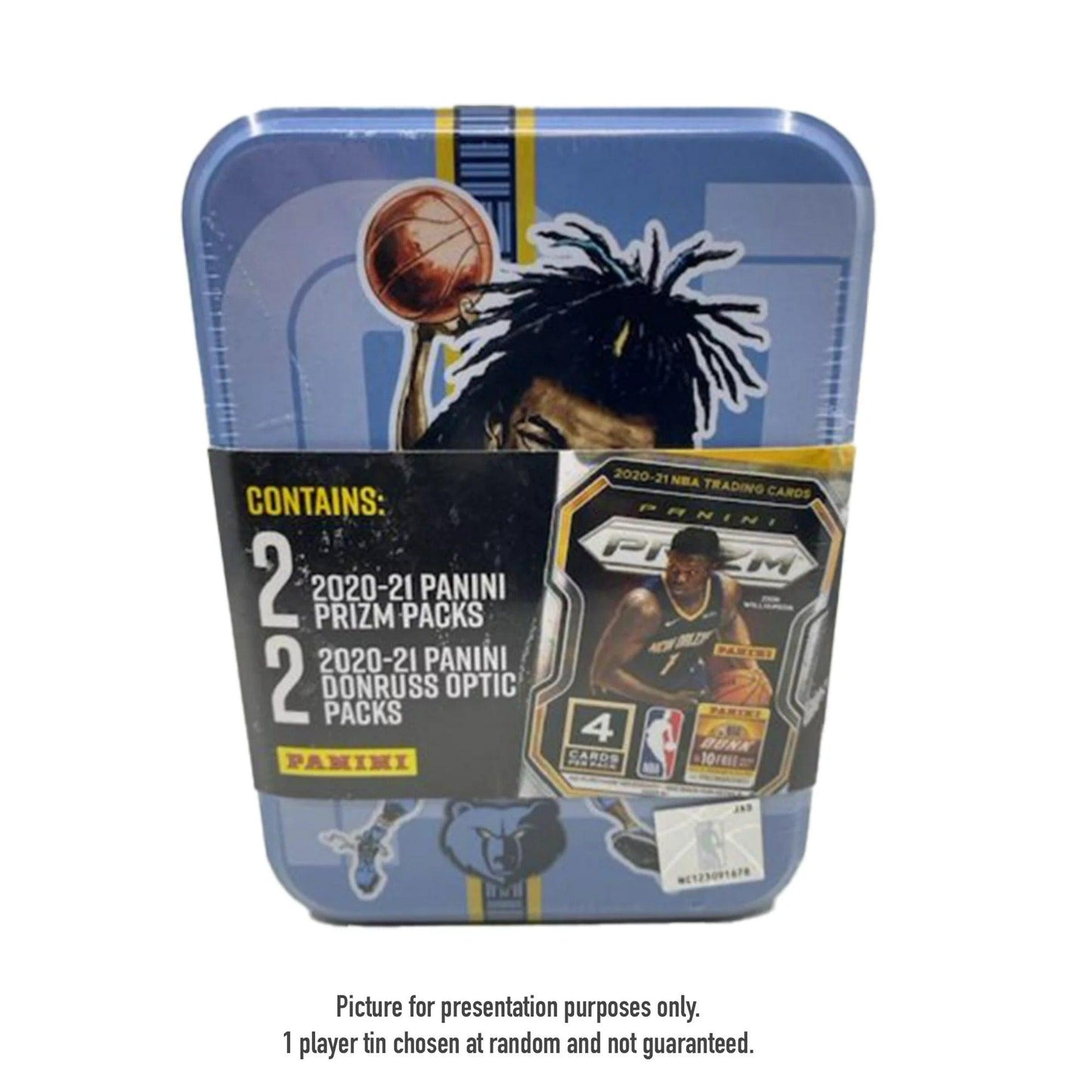 NBA Basketball Tin - 2 Packs Panini Prizm & 2 Packs Panini Donruss Optic Cards
