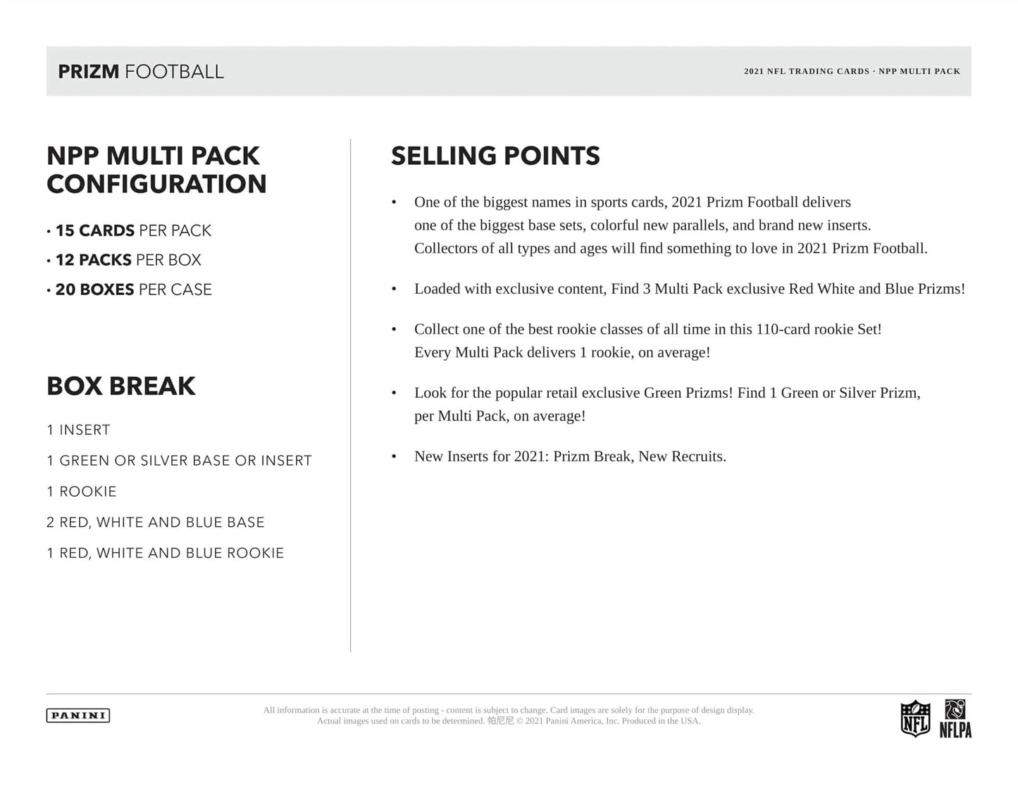 2021 Panini Prizm Football NFL Cello Multi Pack
