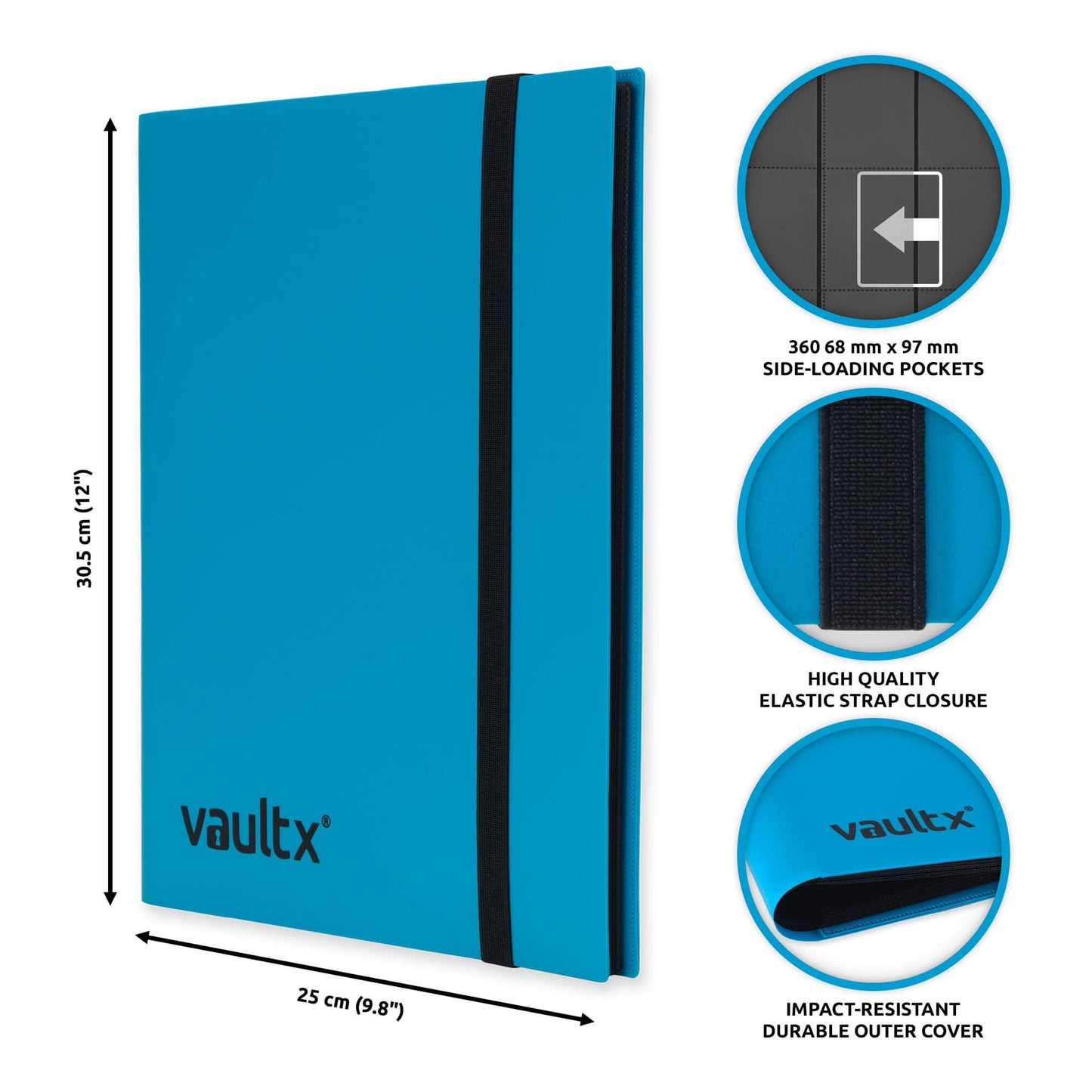 Vault X 9 Pocket Card Strap Binder - Blue