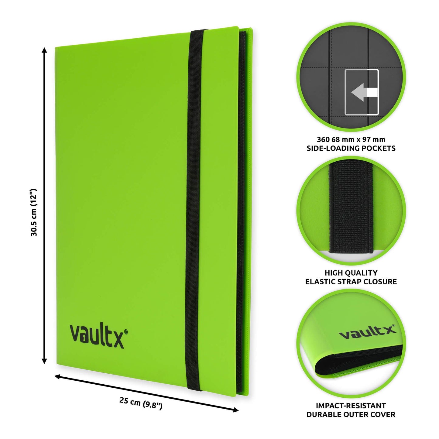Vault X 9 Pocket Card Strap Binder - Green